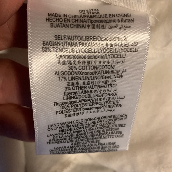 BCBGMAXAZRIA Meaghan Cropped Peplum Top White Large - Picture 10 of 11